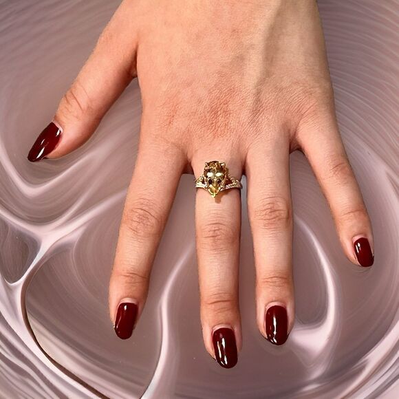 Natural Citrine Diamond Ring 6.5 14k Y Gold 4.79 TCW Certified $3,950 310632 - Picture 7 of 16